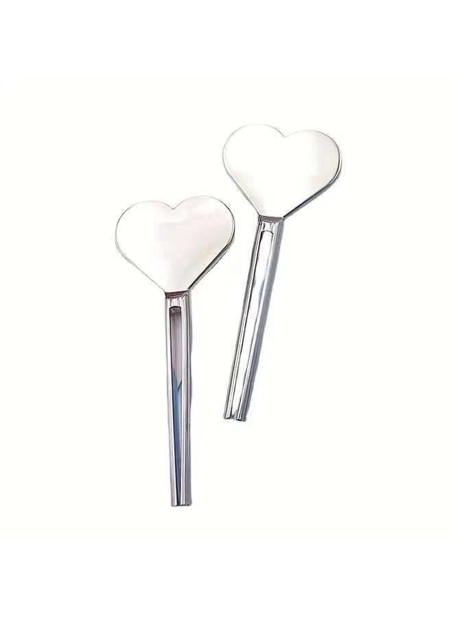 Heart Shaped Metal Toothpaste Squeezer Silvery Portable Ergonomic Handle - Image 2